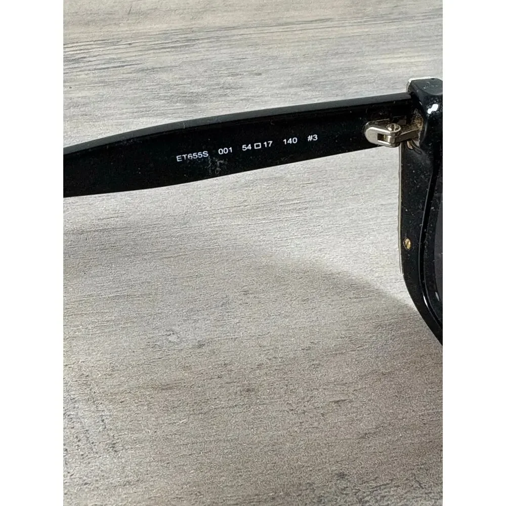 ETRO ET655S‎ 001 54 17 140 Black Silver Women's Sunglasses Italy EUC